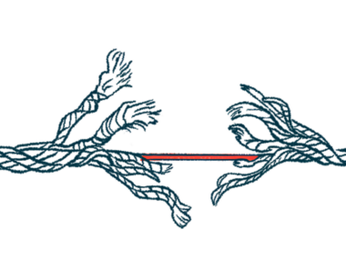 Illustration of a fraying rope breaking apart at the center.
